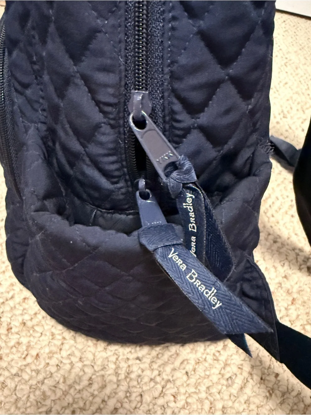Vera Bradley Essentials Backpack Navy Quilted Travel Work School Bag